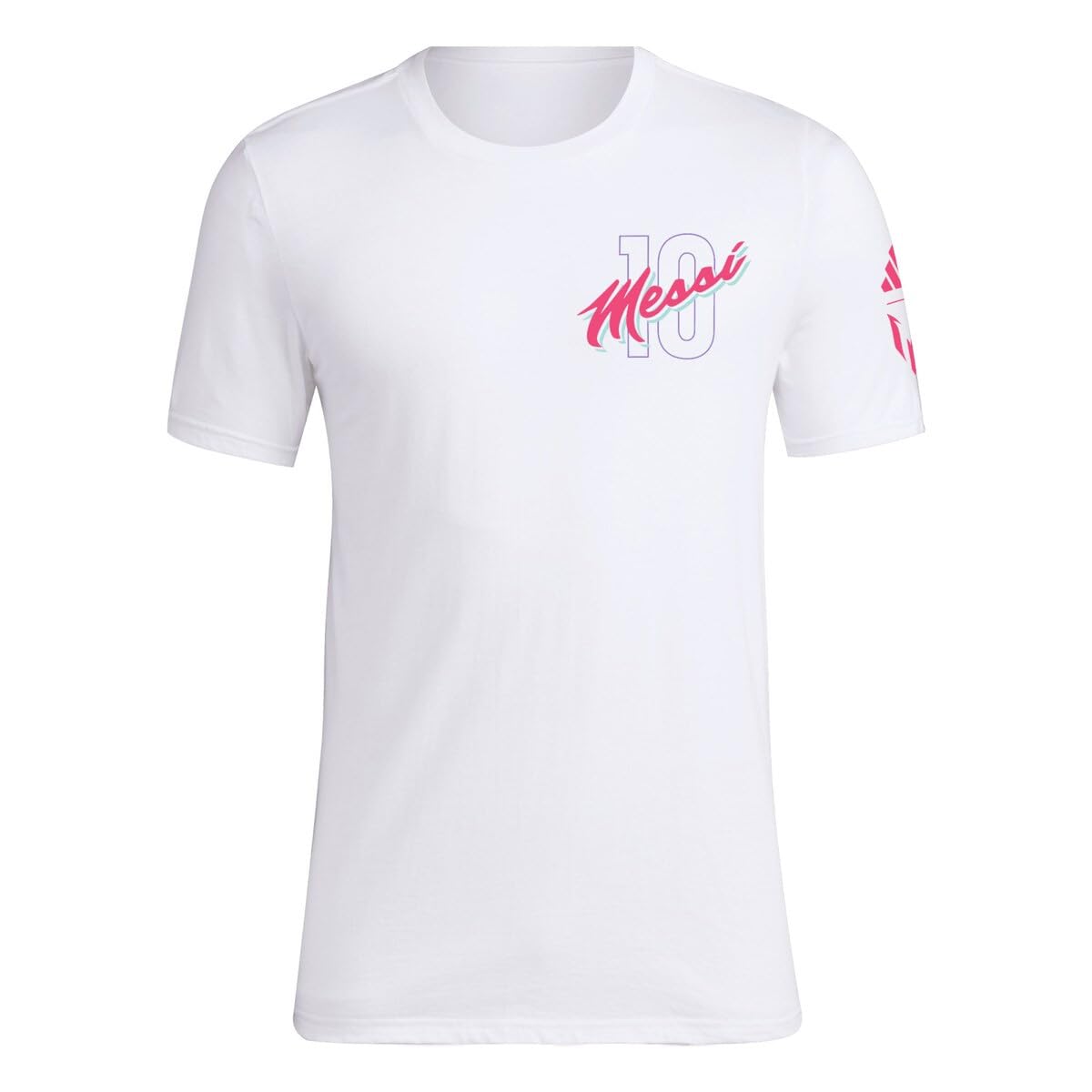 adidas Lionel Messi #10 Men's Vice Logo Player T-Shirt (White, Medium)