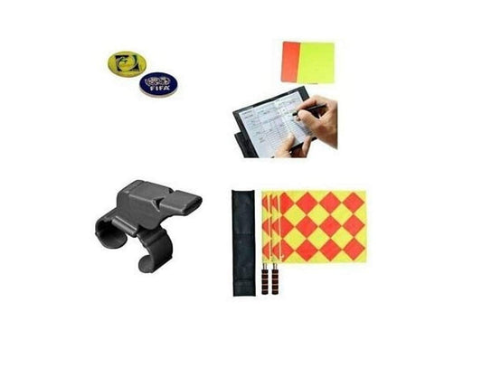 1 Stop Soccer Referee Kit Coin Flags Whistle Wallet Cards pad