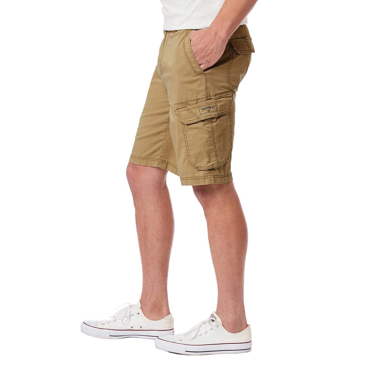 UNIONBAY Mens Lightweight Cargo Shorts with Comfort Stretch (42, Grain 2020)