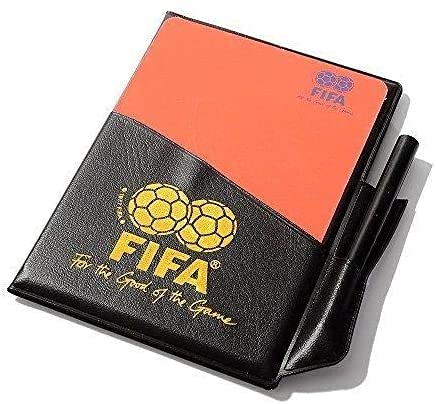 1 Stop Socer Soccer Referee Red Card Football Yellow Card with Wallet Pencil Record Paper for FIFA Judge Fluorescent Cards