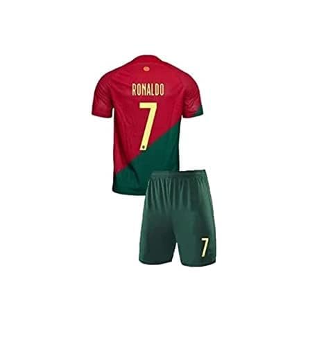 Adult Soccer Fan Ronaldo Jersey Portugal No 7 Sports Jersey Shirt Free Shorts