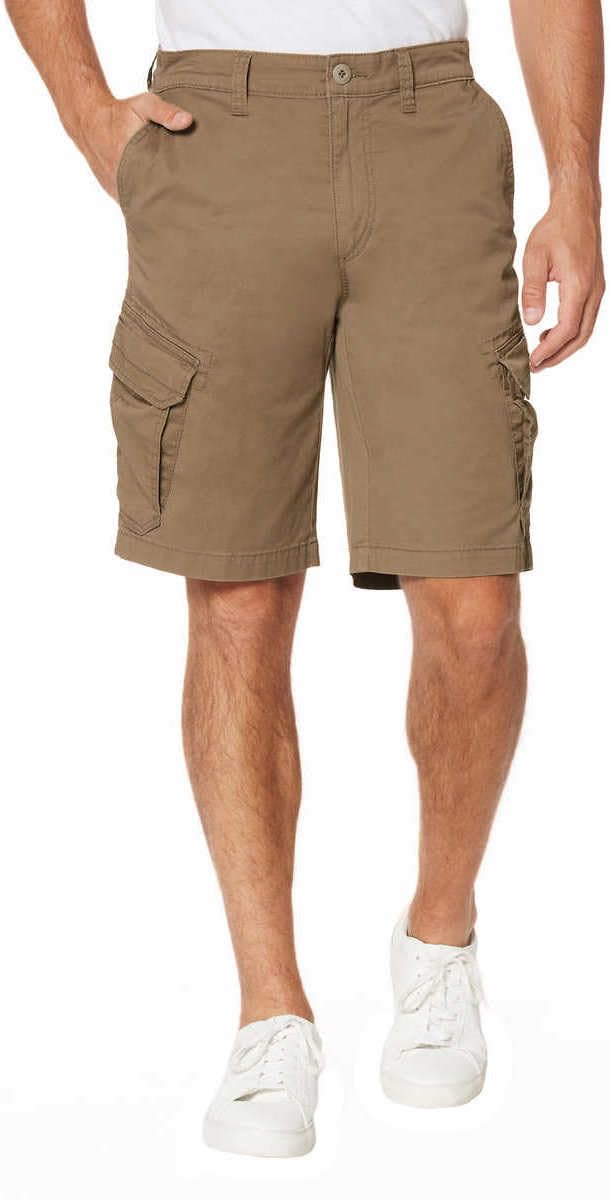 UNIONBAY Mens Flex Waist Lightweight Cargo Shorts, Dark Tan, Size 34