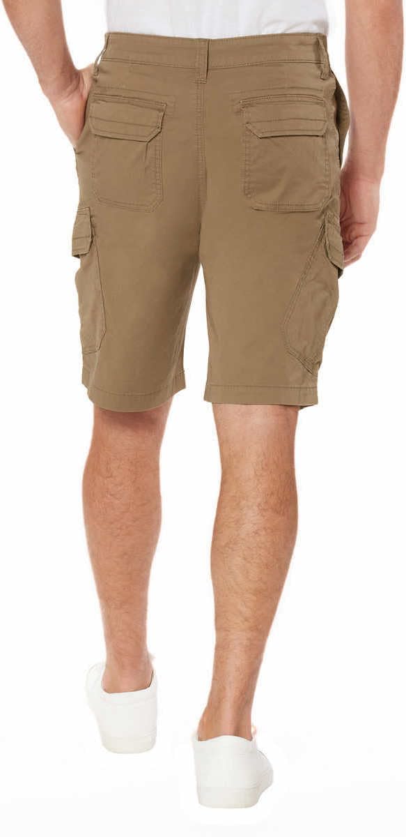 UNIONBAY Mens Flex Waist Lightweight Cargo Shorts, Dark Tan, Size 34