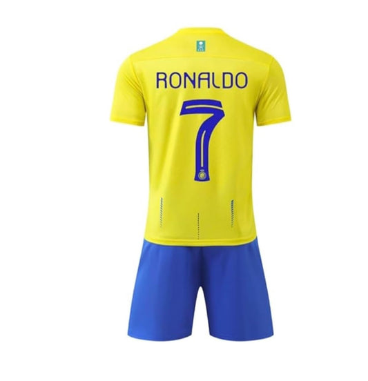 1 Stop Soccer Ronaldo CR7 Jersey Kids Uniform AL NASSR Fc Saudi Arabia New 2024