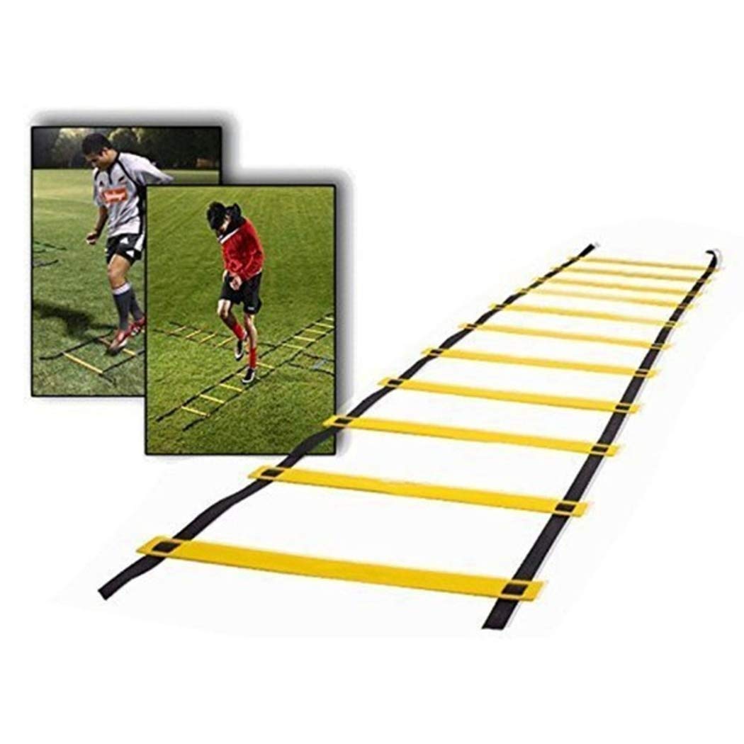 Agility Ladder Speed Training Set: 12 Rung 6 M Soccer Training Equipment for Kids with 12 Cones, Carrying Bag for Football Exercise Sports Footwork Training Medium