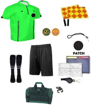 12 Pcs Referee Soccer Package Kit Men Jersey Ref Shirt Linesman Flags, Whistle Soccer Cards Sport Soccer Accessory for Adult Teenager