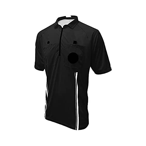 Referee Store | 5pc Pro Soccer Referee Jersey Set (Short or Long Sleeve) Black & White Adult Large