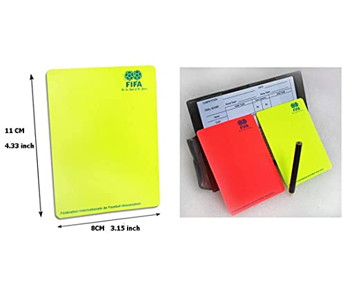 1 Stop Socer Soccer Referee Red Card Football Yellow Card with Wallet Pencil Record Paper for FIFA Judge Fluorescent Cards