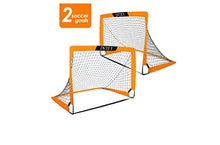 Soccer Goal Set of 2 Size 4'x3' Portable Foldable Soccer Nets Carry Bag for Games and Training for Backyard for Kids and Teens