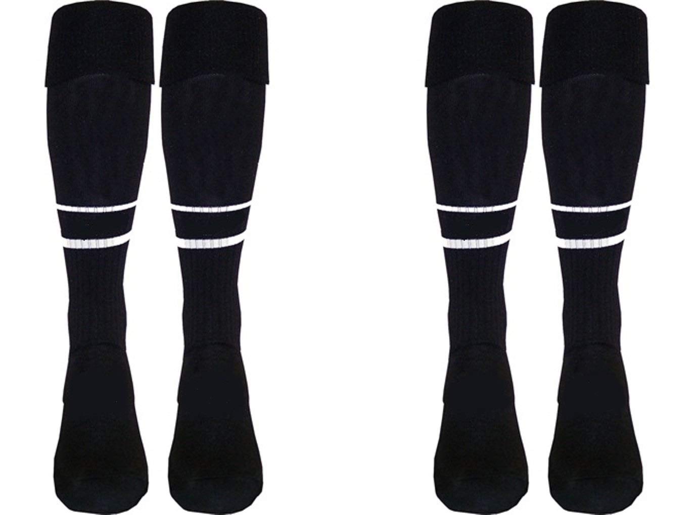 Soccer Referee Socks 2 Pair 2 Stripes (Adult (8.5-13)