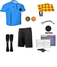 1 Stop Soccer Premium Referee 10 Piece Package Jersey Coin Short Socks Flags Set Whistle Referee Wallet and Cards Velcro