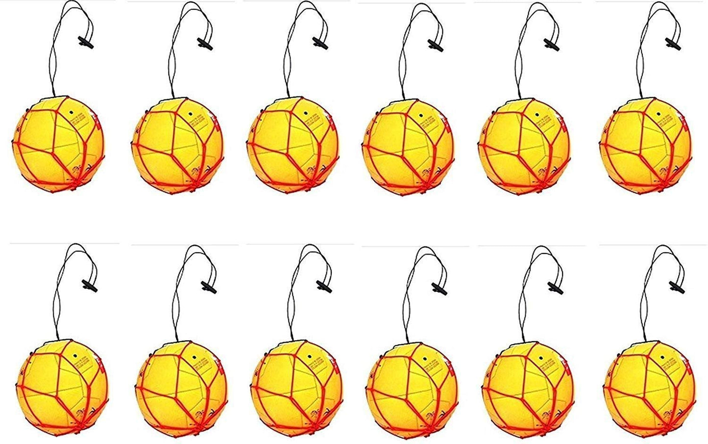 12 Rabbit Soccer Mini Balls Bungee Elastic Juggling Skill Training Net