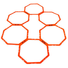 1 Stop Soccer Set of 6 20" Hexagonal Speed & Agility Training Rings with Carry Bag