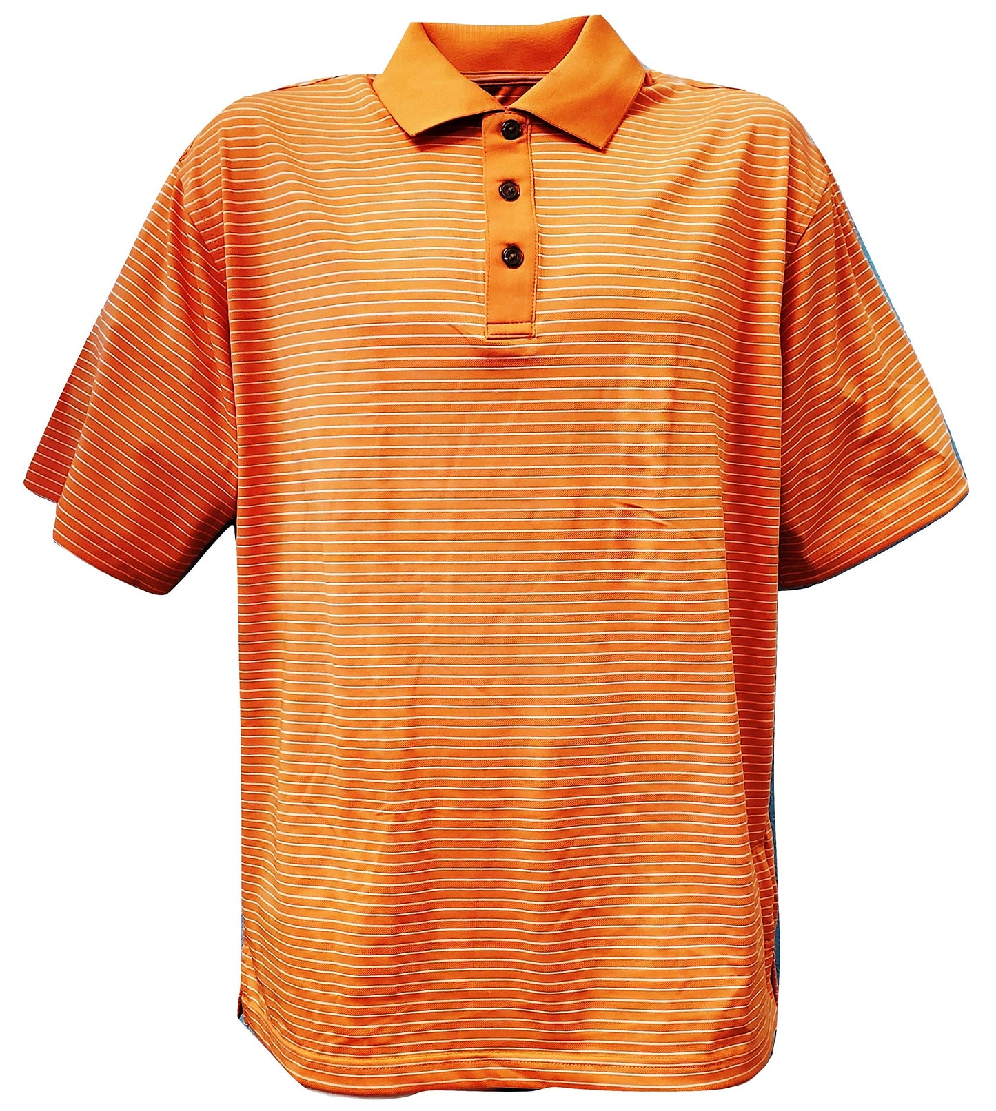 Mens Pin Stripe Polo Shirt Orange