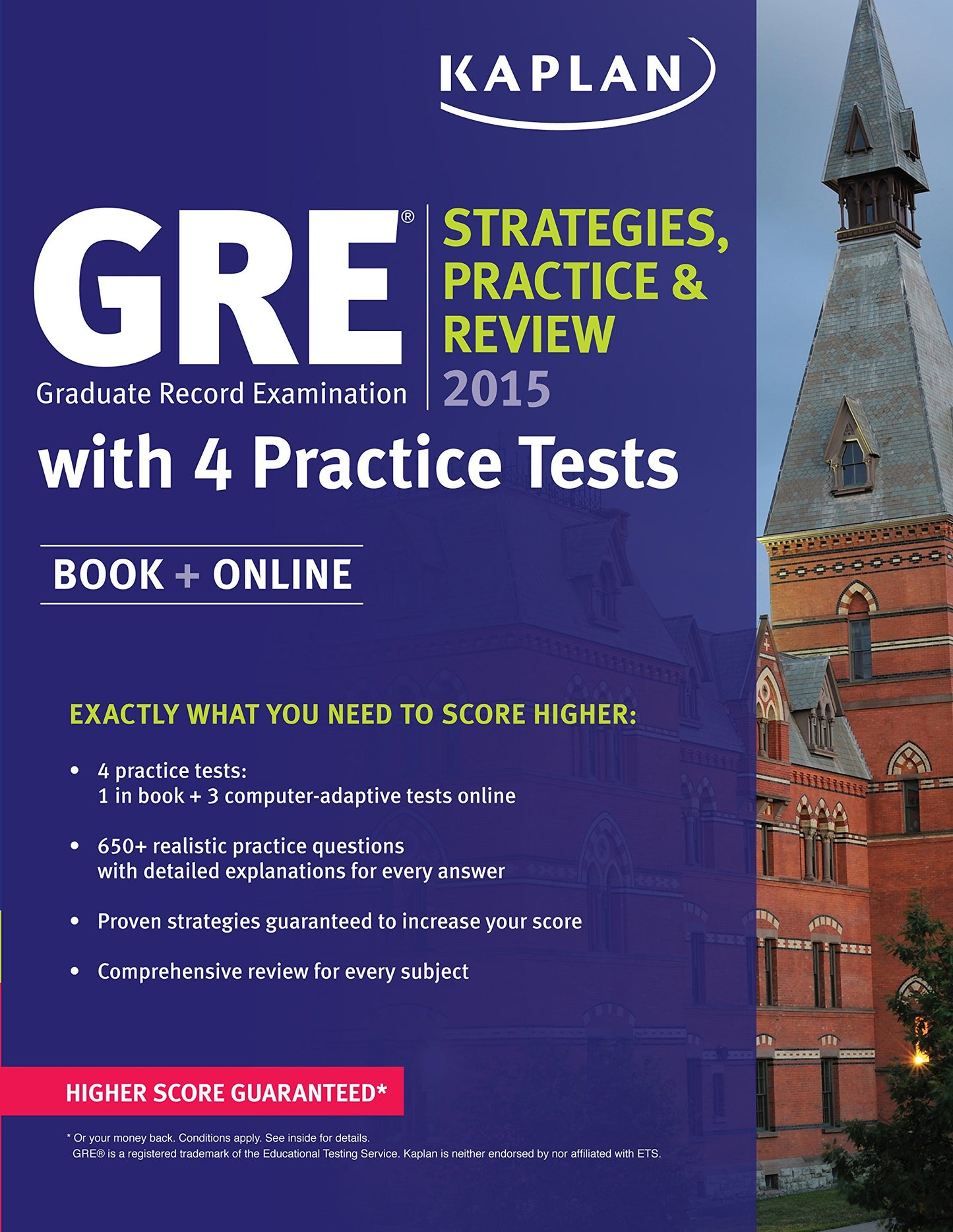 GRE® 2015 Strategies, Practice, and Review with 4 Practice Tests: Book + Online (Kaplan Test Prep)