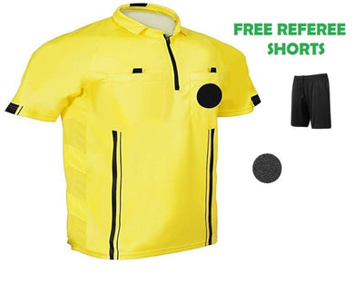 1 Stop Soccer Pro Referee Soccer Jersey Short Sleeves Free Referee Shorts