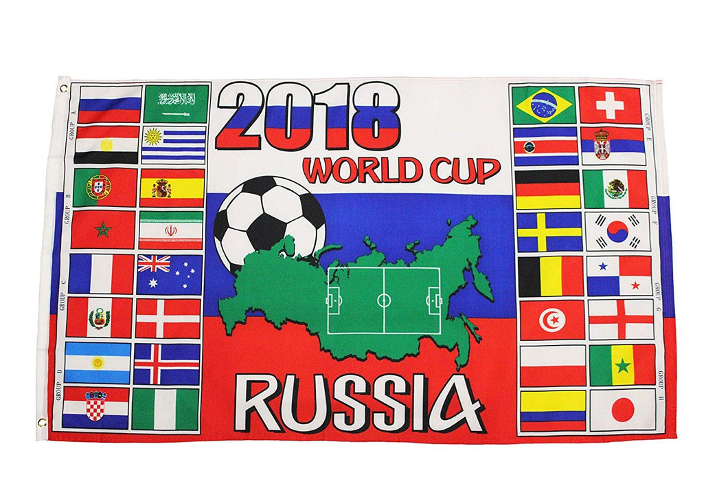 RUSSIA , FIFA World Cup 2018 - Countries Flags 3 x 5 Feet Flag Banner .. Great Quality .. New